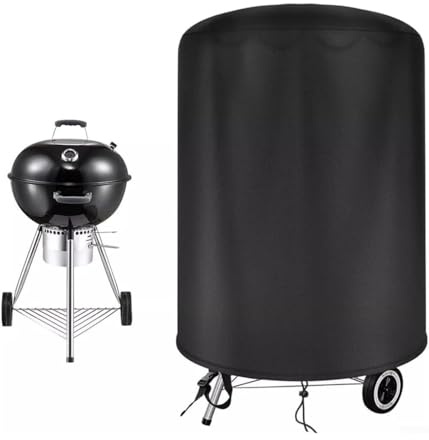 Grillabdeckung, Kugelgrill-Abdeckung, Staubschutz, 70 x 70 cm, Geeignet für runde Grillroste mit 57 cm Durchmesser und andere Größen, Schwarz, 1 Stück