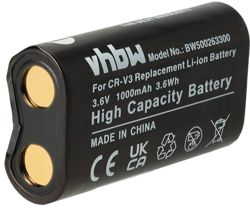 vhbw Akku kompatibel mit Casio QV 2300UX, QV 2400UX, QV 2800UX, QV 2900UX, QV 30, QV 300, QV 3000 EX Kamera (1000 mAh, 3,6 V, Li-Ion)
