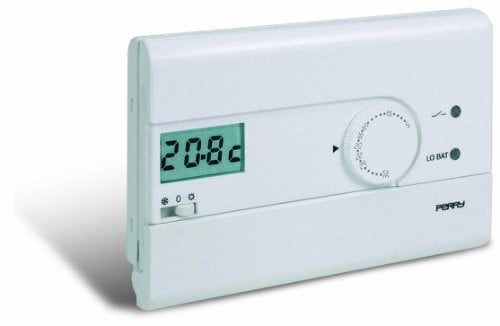 Perry 1TPTE411/B Termostato per Parete Digitale, Bianco