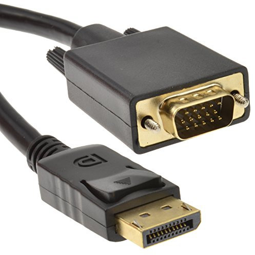 kenable DisplayPort Plug to SVGA/VGA 15 Pin Male Plug Video Cable GOLD 2m [2 metres]