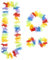 Widmann 2737S - Hawaii Set Regenbogenfarbe, Kette, Stirnband, 2 Armbänder, Blumenkranz, Blüten, Beachparty, Mottoparty, Karneval