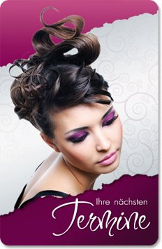 Terminkarten (100 Stück) für Friseure, Beauty, Kosmetik - Terminkarte curly sue