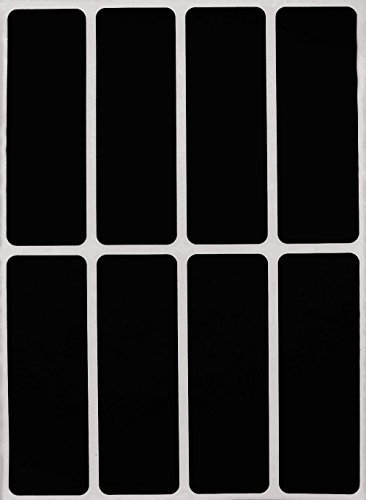 Sticker Schwarz 76 mm x 25 mm Aufkleber – 7,5 cm x 2,5 cm viereckige Etiketten 120 Stück von Royal Green