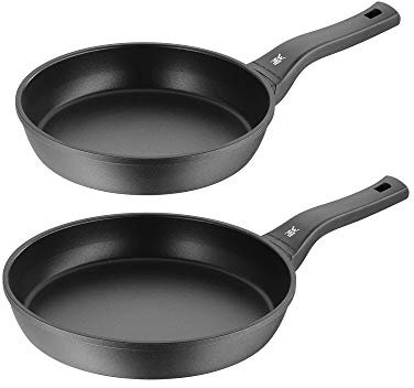 WMF Permadur Premium Bratpfanne, Aluminium beschichtet Kunststoffgriff mit Flammschutz, induktionsgeeignetsgeeignet, Ø 24 cm + 28 cm
