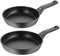 WMF Permadur Premium Bratpfanne, Aluminium beschichtet Kunststoffgriff mit Flammschutz, induktionsgeeignetsgeeignet, Ø 24 cm + 28 cm