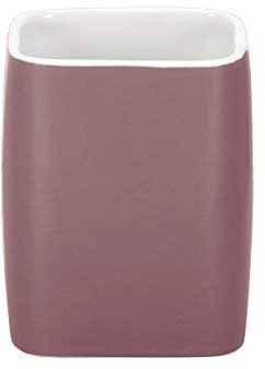 Kleine Wolke Cubic Zahnputzbecher, Steinzeug, Beere, Maße ca. 7.4 x 7.4 x 9.1 cm