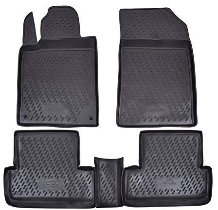 J&J AUTOMOTIVE Tapis de Sol en Caoutchouc 3D Exclusive pour Peugeot 407 2004-2012, Bord Haut, Noir, Antidérapant, Toutes Saisons, Ajustement Spécifique sur Mesure
