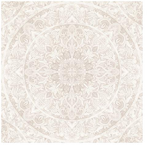 Tapete selbstklebend - Mandala Aquarell Ornament beige - Quadrat 240 x 240cm