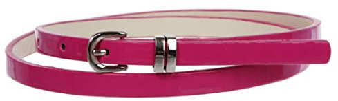 Ceinture fine en cuir verni 1,27 cm - Rose - L/XL - 40