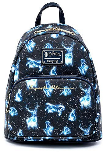 Loungefly Harry Potter Expecto Patronus Damen Schultertasche mit Doppelriemen, Allover-Print, Mehrere Farben, Einheitsgröße, Rucksack