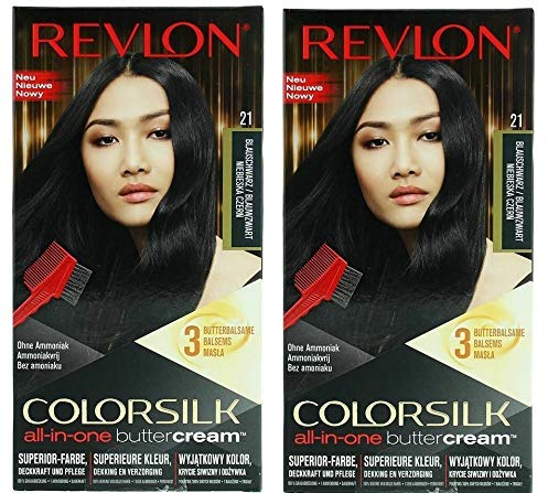 Revlon Colorsilk Buttercream Lasting Color Blue Black Haarfarbe, 12 Bb, 2 Stück