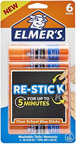 Elmer’s Re-Stick School Glue Sticks, 0.28-Ounces, 6 Count