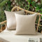 Woaboy 2er Set Outdoor Kissenbezüge Wasserfeste Kissen Wasserdicht Kissenhülle Dekohülle Sofakissen Moderne Couchkissen für Draußer Sofa Balkon Terrasse Garten 50 x 50 cm Beige