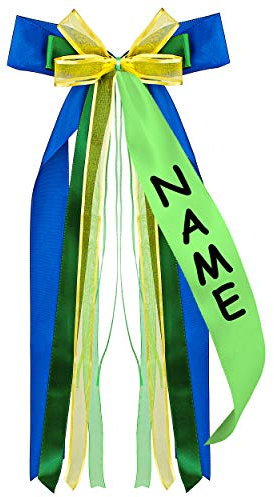 alles-meine.de GmbH große XL - Geschenkschleife/Schleife Farbwahl Junge & Mädchen - inkl. Name - 47 cm lang - mit edlen Satin Bändern + Tüllband - für Geschenk Geschenkband..