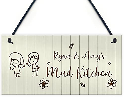 RED OCEAN Cute Mud Kitchen Sign For Garden Summerhouse Daughter Son Gift Kids Mud Kitchen