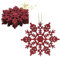 Packung mit 12-10 cm Glitter Schneeflocke zum Aufhängen - Weihnachtsschmuck… (Rioja Rot)