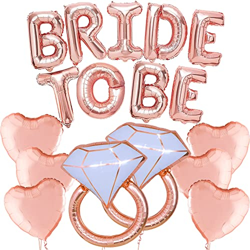 KatchOn, Roségoldene „Bride To Be“-Luftballons – 17er-Pack | Dekorationen für die zukünftige Braut | Brautballons für Bachelorette-Party-Dekorationen | Brautparty-Luftballons für roségoldene Brautpa