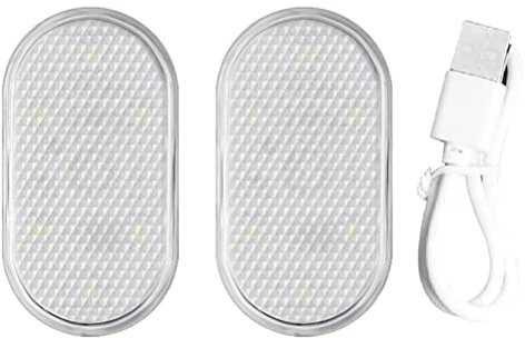 BSTCAR 2 luci interne a LED per auto, touch, senza fili, ricarica USB