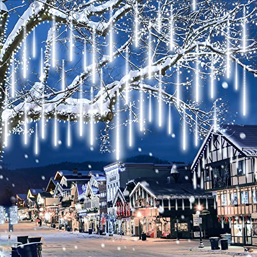 EEIEER Weihnachten Lichterkette Außen, 50cm 540LED Meteorschauer Lichterkette LED Eiszapfen Lichterkette Wasserdichte Schneefall Lichterkette für Garten Balkon Party Hochzeit Xmas Innen Außen Dekor