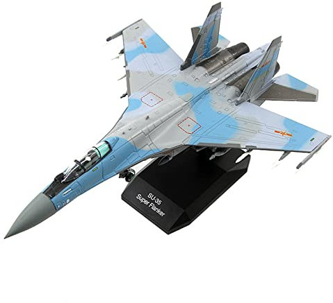 FMOCHANGMDP Flugzeug Legierung Modelle, 1/100 Skala Chinesische Luftwaffe Su-35 Super Flanker Fighter Modelle, Spielzeug und Geschenke, 8.7 x 5.7Zoll