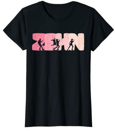10. Geburtstag Mädchen süßes Rollschuh Roller 10 Jahre alt T-Shirt