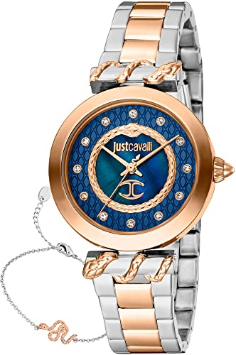 Just Cavalli Damen Analog Quarz Uhr mit Edelstahl Armband JC1L257M0085
