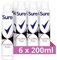 Sure Invisible Pure Anti-Transpirant Aerosol Deo für Frauen, das vor weißen Flecken und gelben Flecken schützt für 48h Schweiß- und Geruchsschutz 6x 200ml