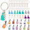 OLYCRAFT 60 Stück Bubble Tea Schlüsselanhänger Kit Bunte Schlüsselanhänger Milchtee Schlüsselanhänger Zubehör Mit Quasten Schlüsselanhänger Ringe Für DIY Schlüsselanhänger Schmuckherstellung