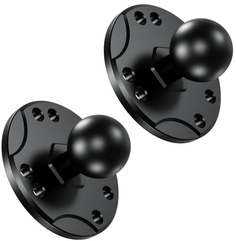 BRCOVAN 2 Stück, 1'' Kugelhalterung mit Aluminiumlegierung AMPS-Loch Runder Plattenbasis, Kompatibel mit RAM Mounts B Größe 1 Zoll / 2,54 cm Kugel Doppelsockelarm