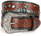 JasGood Damen Herren Western Ledergürtel Vintage Gürtel Gravierter Cowboy Cowgirl Landgürtel mit Retro Schnalle für Jeans Hosen Kleider,Kaffee,120cm(Passt Taillenumfang 96cm-105cm)