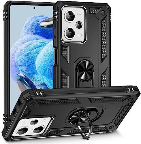 CoolGadget für Xiaomi Redmi Note 12 5G Outdoor Case, Defender-Design mit stoßfestem Rundumschutz und Ringhalter, kompatibel mit Xiaomi Redmi Note 12 5G (6,67 Zoll), Schwarz