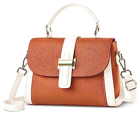 DIRRONA Mode Sac à Bandoulière Petit Sac à Main Femme Voyage Décontracté Sacs Messager Cabas PU Cuir Impermeable Porté Epaule Bandoulière Quotidien travai Rencontre Sac Fourre Tout Brun