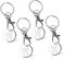 Pagezol 4PCS Trolley Coin Keyring Set, Shopping Trolley Token, Trolley Tokens for Supermarket, Cart Trolley Key, Stainless Steel Round Shaped Trolley, Cart Keychain, Removable Shopping Keychain