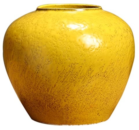 Blumentopf Keramikvase Kreative gelbe Vase Keramik Blumenarrangement Vase HUYP