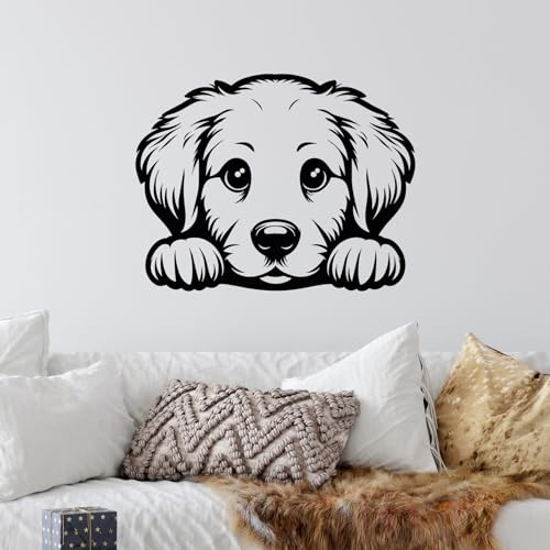 GRAZDesign Wandtattoo Hund - Wandsticker Wandaufkleber selbstklebend Schlafzimmer Wohnzimmer Kinderzimmer - 39x30cm / schwarz