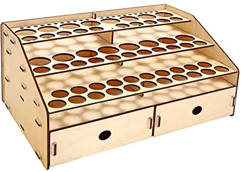 Luejnbogty DIY Organizador de madera Pintura Expositor Cepillos Soporte Soporte Modelo de Almacenamiento Herramienta 58 de Pintura Se pueden colocar