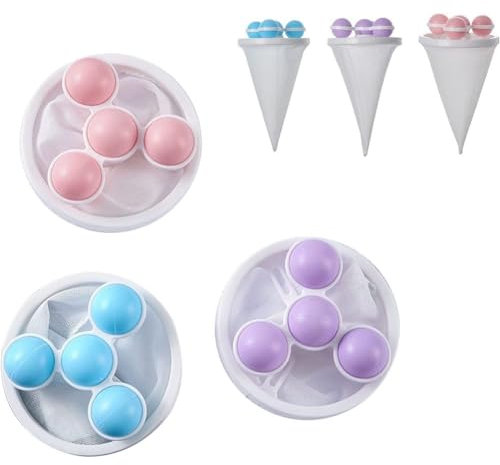 KYEQATY Washing Machine Balls Laundry Ball Floating Pet Fur Lint Hair Catcher Household Reusable Washing Machine Floating Lint Mesh Bag Hair Filter Net Pouch 3 Pieces