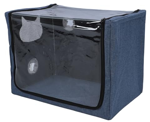 Xiuganpo Nido Transparente del Nebulizador del Animal Doméstico, Caja Plegable de Inhalación de Oxígeno para Mascotas Pequeñas con Agujeros Dobles, Caja de Atomización Ligera y Espaciosa