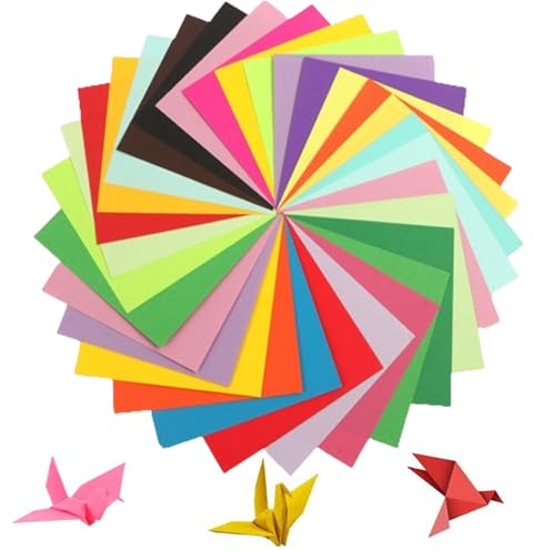 HoAhaMay 100 Blatt 20x20cm quadratisches doppelseitiges Farbfaltpapier | Dünnes Papier,Geschenkpapier,geeignet für Dekoration, Geburtstage,Hochzeiten, DIY-Bastelprojekte und zum Verpacken(20Farben)