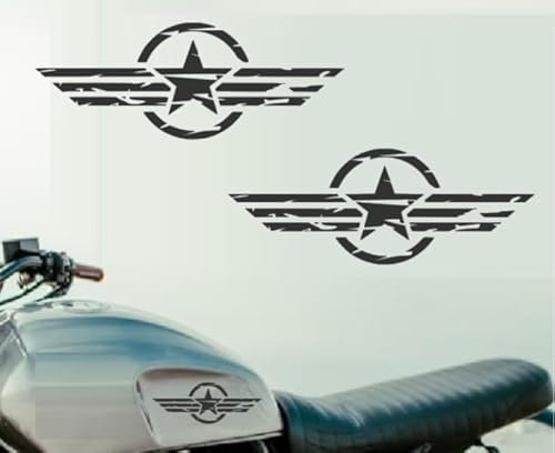 2 adesivi a forma di stella americana (RMPt5/1) (2 pezzi 10 x 4 cm)