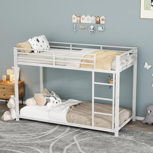 Kebnor Kinderbetten, Etagenbetten, Eisenbetten, Eisenetagenbetten in klassischer Form (Weiß, 90 * 200cm)