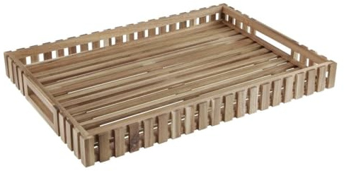 Olympia Large Acacia Wood Rectangular Storage Box, 510x356x50mm | Delivers a versatile tabletop presentation base for busy breakfast buffets and front-of-house catering service.