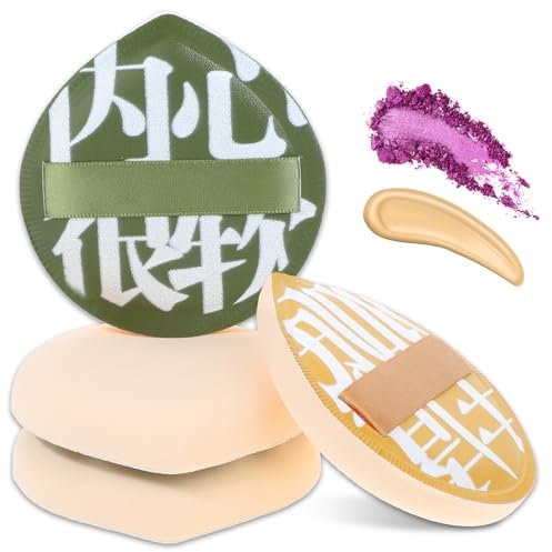 JIYIN 4 stück Makeup Puderquaste, Große Puder Puff Super Soft Makeup Beauty Blender Makeup Schwamm Nass Trocken Gesicht Schwämmchen Powder Puff für Foundation Rouge Foundation Loses Puder