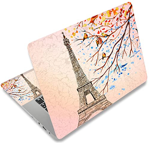 icolor Laptop Skin Aufkleber Folie Cover Vinyl Aufkleber für 13 13,3 14 15 15,4 15,6 Zoll Notebook Schutzfolien Laptop Selbstklebend Kunst Dekorative Schutzhülle (Eiffelturm)