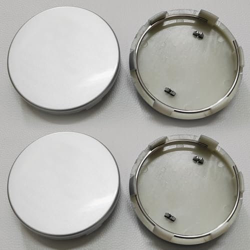 Nabendeckel für Renault Twingo III/5-türer (ab Bj.2019 (Facelift)), Radnabenabdeckung Set ABS Kunststoff Aluminium Nabenkappen für Felgen Radnaben Felgendeckel Felgenkappen,60mm-Silver