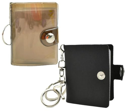 IKOPFLN Set di 2 Mini Album Fotografici(3.5 * 5.3cm), Album Portachiavi Personalizzati in Pelle per Foto Fai da Te, Regalo Creativo per Coppie, Famiglia, Compleanni, Matrimonio, Decorazioni