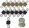 UEIOAVL Rucksackgurte, 12-teilige Outdoor-Molle-Schnalle Halteschnallen Molle-System-Zubehör Rucksack-Weste (Schwarz, Armeegrün)