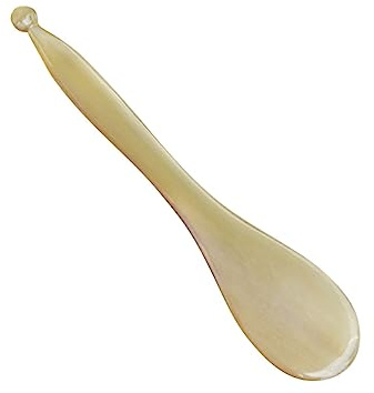 Augenstift aus Natürlichem Yakhorn, Größe 2, Ellipsenform | Beige, Multifunktional und Flexibel, für Frauen und Männer, Schönheitsmassage im Alltag