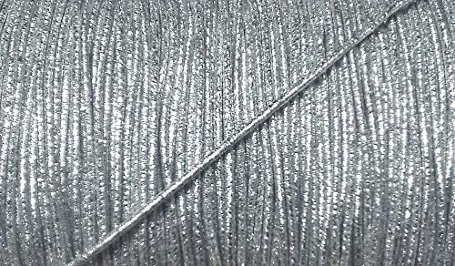 3 m elastische Kordel/Gummikordel Lurex Silber 2,2 mm