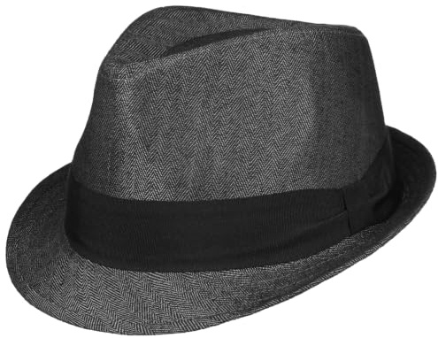 Lipodo Belfast Trilby Hat Multicolored Herringbone Plain Ribbon Men Spring Summer